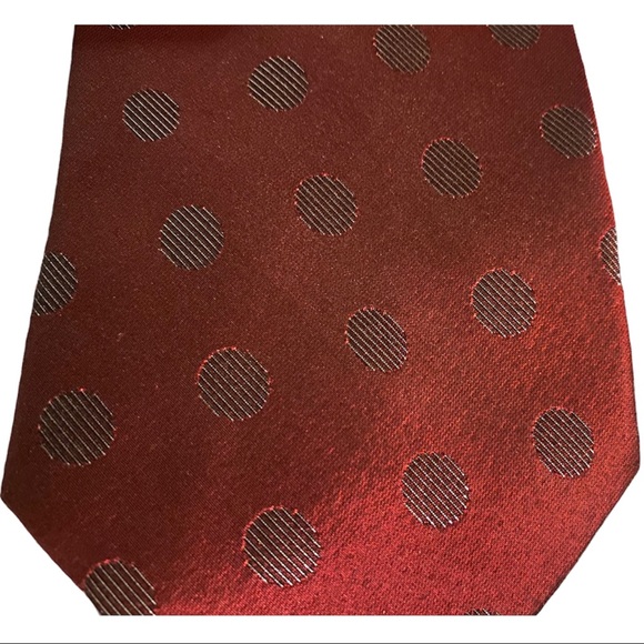 Seta Zone Ruby Polka Dot Silk Tie - Picture 4 of 7